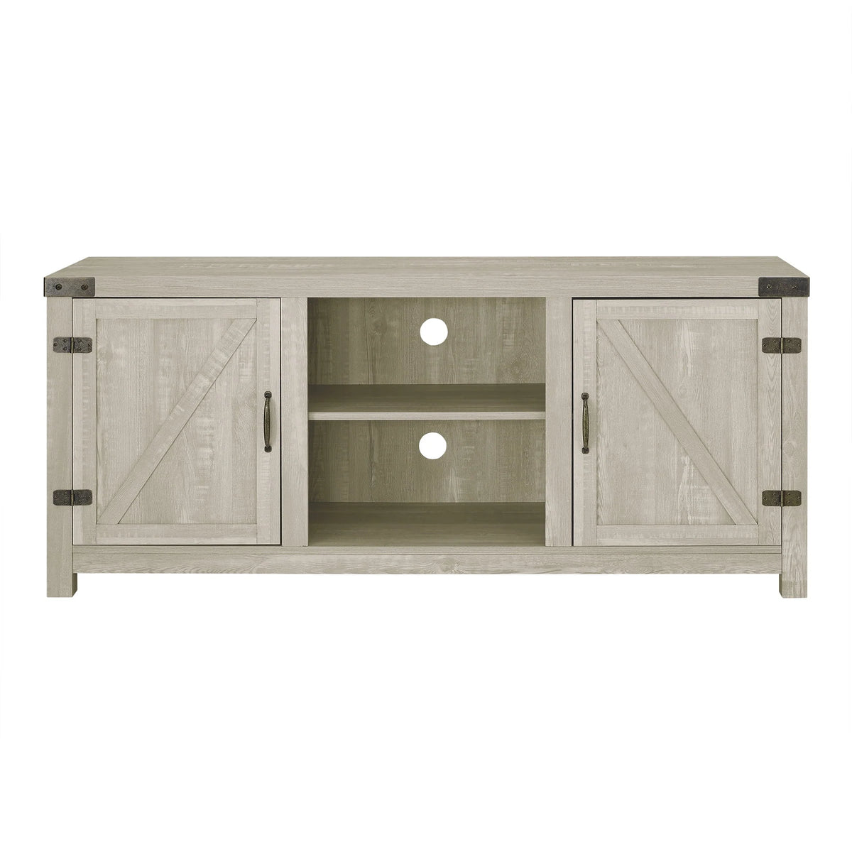 Walker Edison Modern Farmhouse Barn Door TV Stand for TVs up to 65", Grey Wash