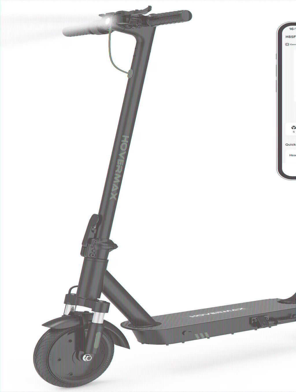 HOVERMAX Electric Scooter 350W Motor Up to 18.6 MPH & 19 Miles, 8.5'' Solid Tires Adults Electric Scooter with APP Control, Foldable and Commute