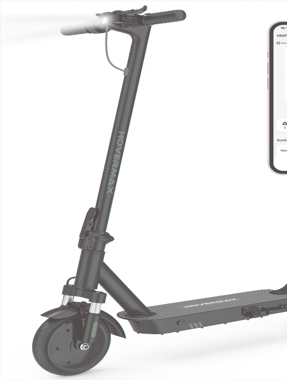 HOVERMAX Electric Scooter 350W Motor Up to 18.6 MPH & 19 Miles, 8.5'' Solid Tires Adults Electric Scooter with APP Control, Foldable and Commute