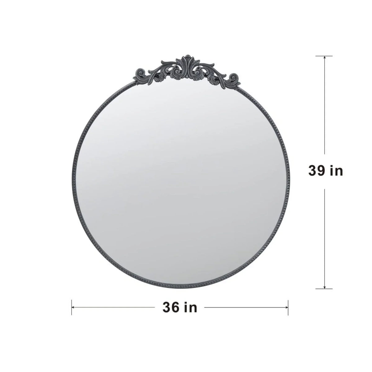 Gallan 36x 39 Inch Oval Gold Mirror, Wall Mounted Mirror with Metal Frame, Suitable for Bathroom, Living Room, Bedroom