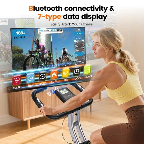 YOSUDA Folding Exercise Bike, Indoor Home Stationary Bike Workout 270LB Capacity