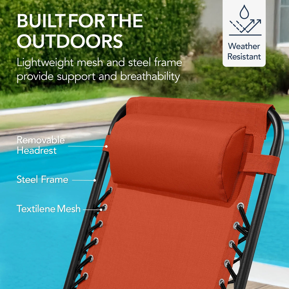 Best Choice Products Folding Outdoor Zero Gravity Rocking Lounge Chair w/ Headrest Pillow - Black