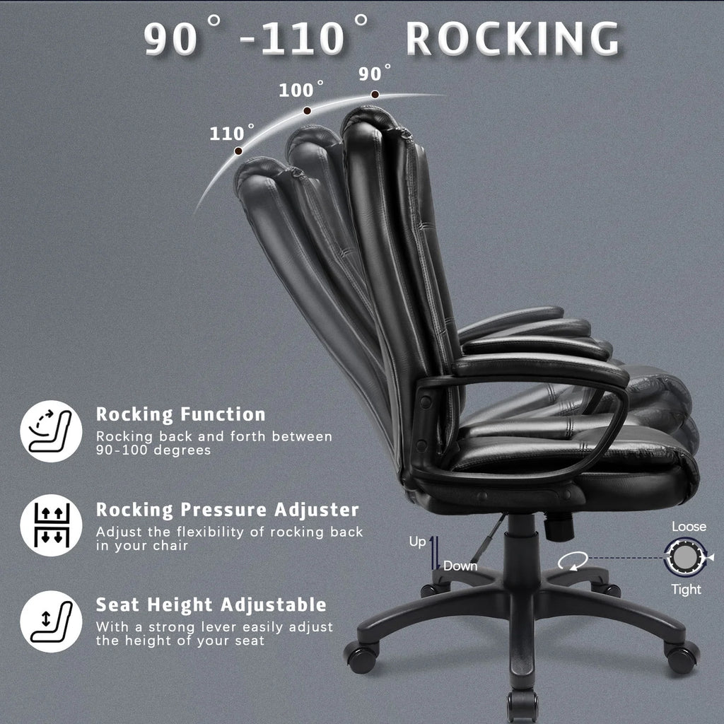 Waleaf Home Office Chair, 400LBS 8Hours Heavy Duty Design, Ergonomic High Back Cushion Lumbar Back Support, Computer Desk Chair, Big and Tall Chair for Work
