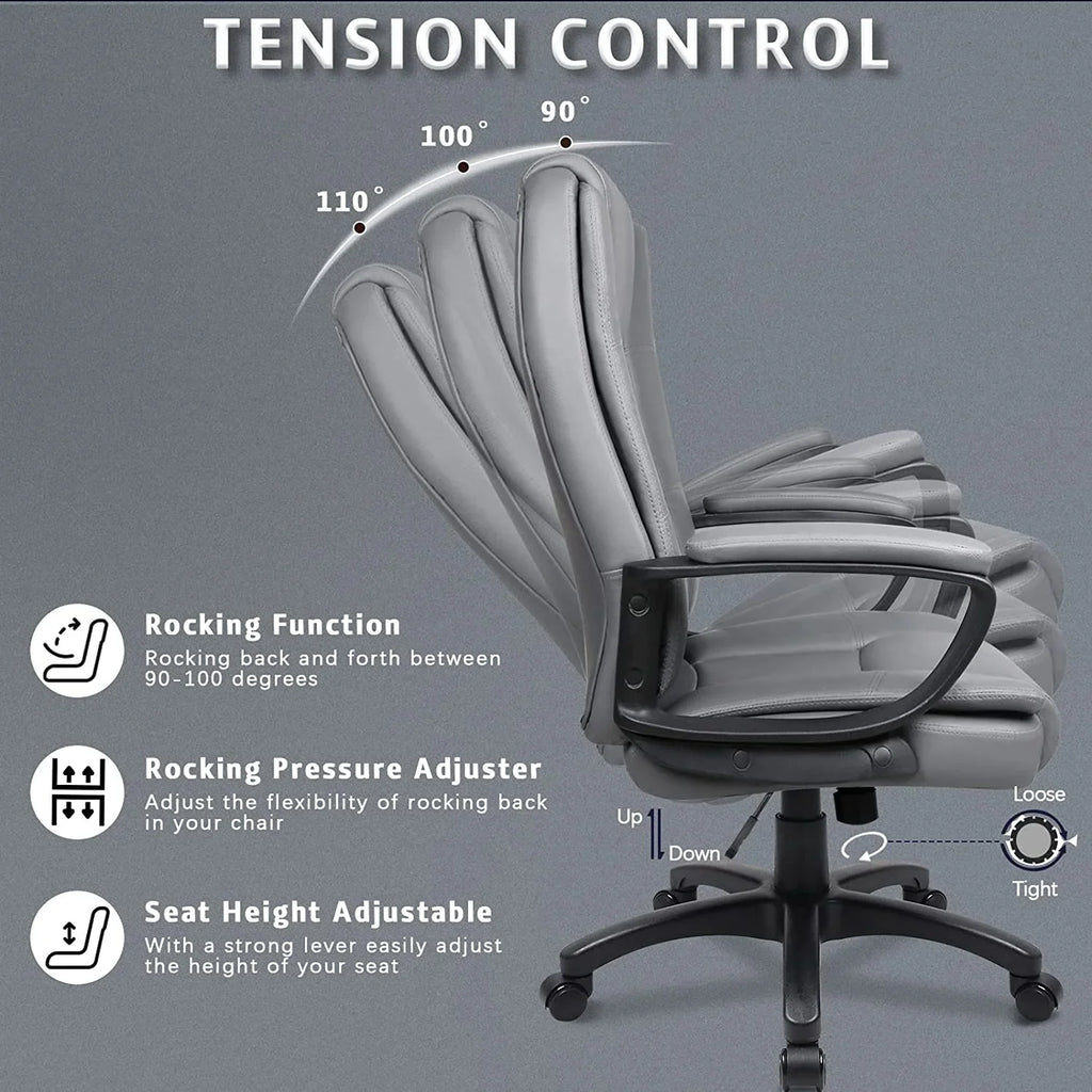 Waleaf Home Office Chair, 400LBS 8Hours Heavy Duty Design, Ergonomic High Back Cushion Lumbar Back Support, Computer Desk Chair, Big and Tall Chair for Work
