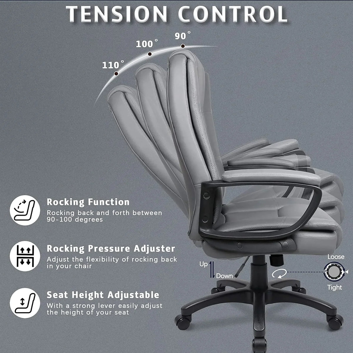Waleaf Home Office Chair, 400LBS 8Hours Heavy Duty Design, Ergonomic High Back Cushion Lumbar Back Support, Computer Desk Chair, Big and Tall Chair for Work