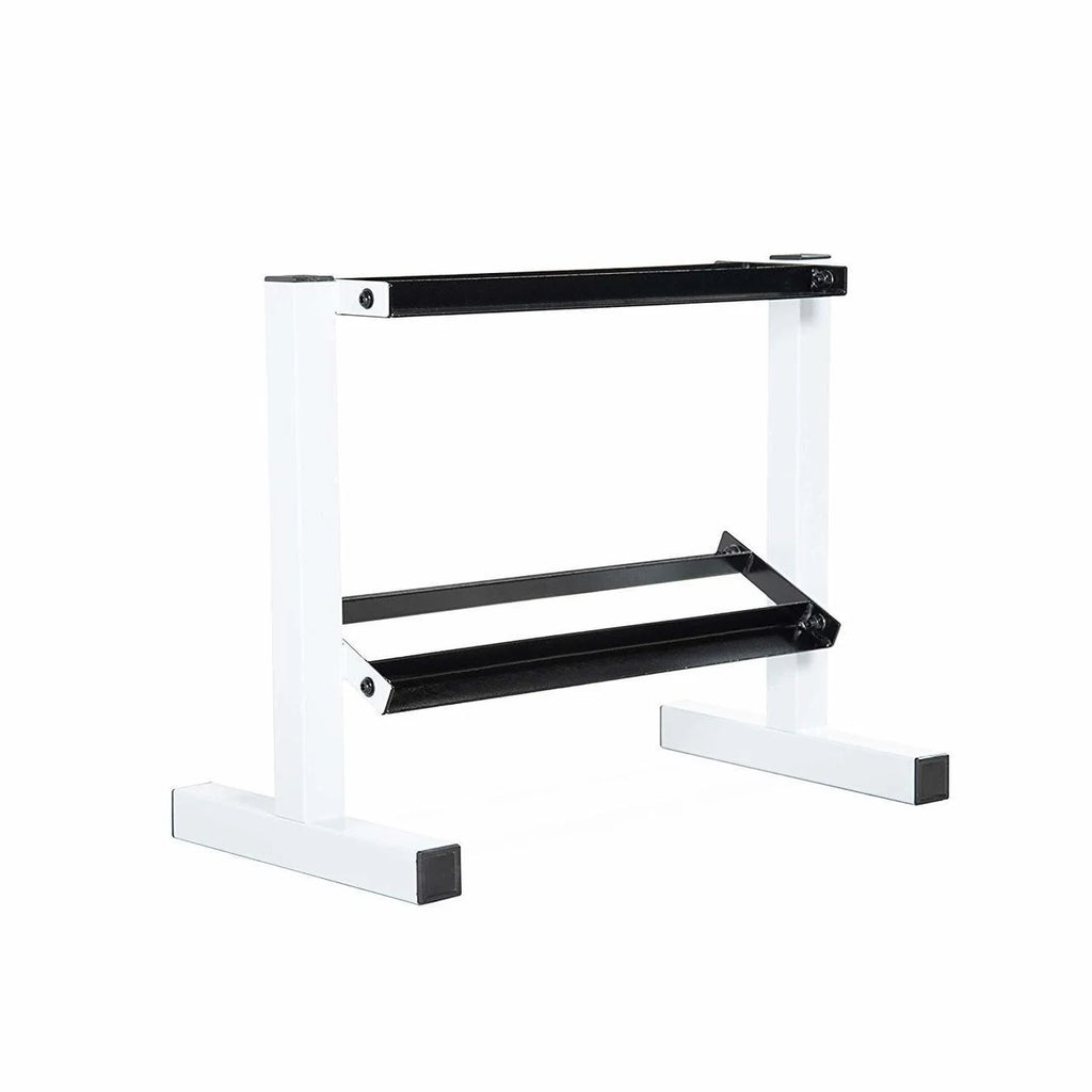 CAP 150 lb Coated Rubber Hex Dumbbell Weight Set with A-Frame Rack, Black