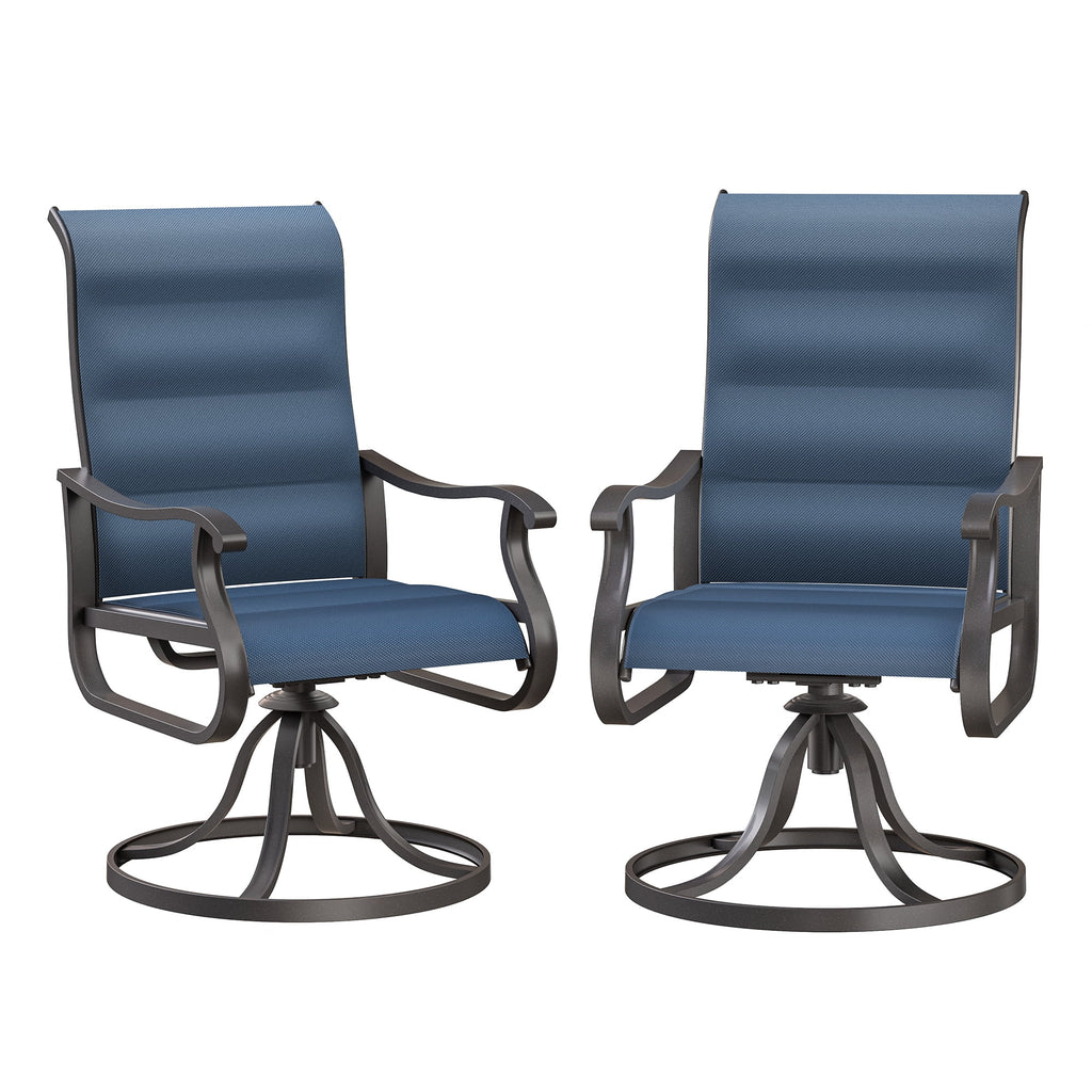 UDPATIO High Back Outdoor Dining Chairs Set of 2, All Weather Swivel Patio Chairs, Breathable Garden Outdoor Furniture for Backyard Deck