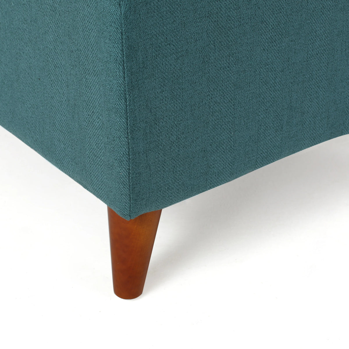 GDF Studio Valeno Mid Century Modern Fabric Tufted Storage Ottoman Bench, Light Gray and Light Brown