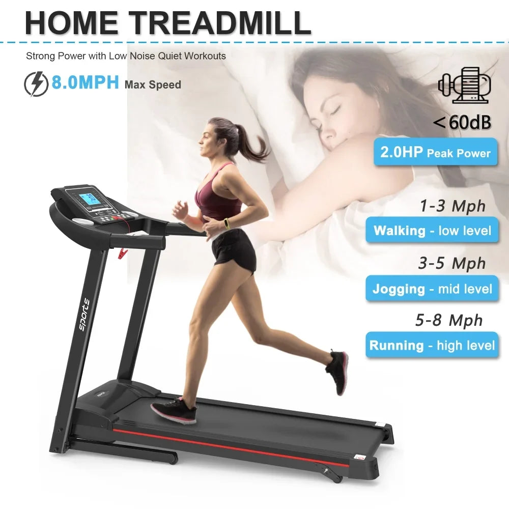 Holaki Home Foldable Treadmill with Incline, Folding Treadmill for Home Workout, Electric Walking Running Treadmill Machine 5" LCD Screen 250 LB Capacity Bluetooth Music