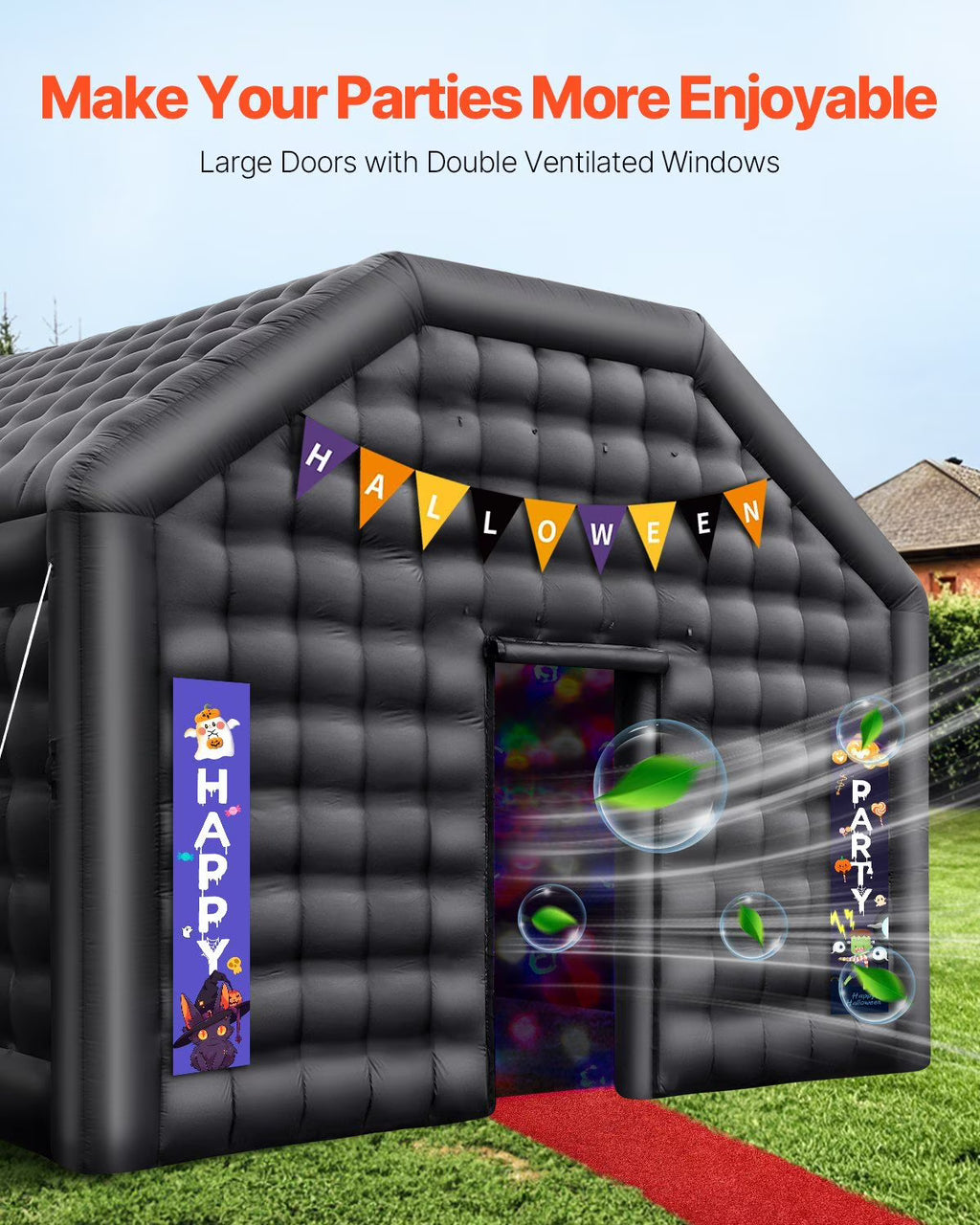 Portable Inflatable Nightclub - 16.4FT Wide Blow Up Party Tent with Glow Lights for DJ Parties