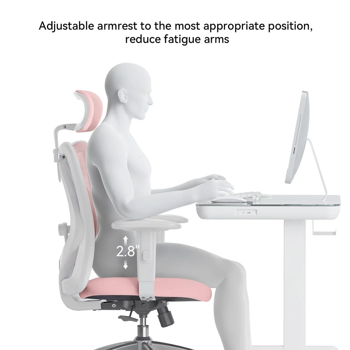 SIHOO M18 Mesh Ergonomic Office Chair with Adjustable Lumbar Support, High Back, Black