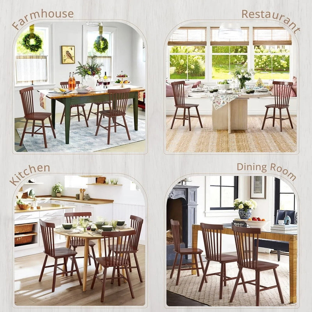 Dycanpo Dining Chairs Set of 4, Black Kitchen/Dining Room Wooden Chairs with Mid Century Modern,18''