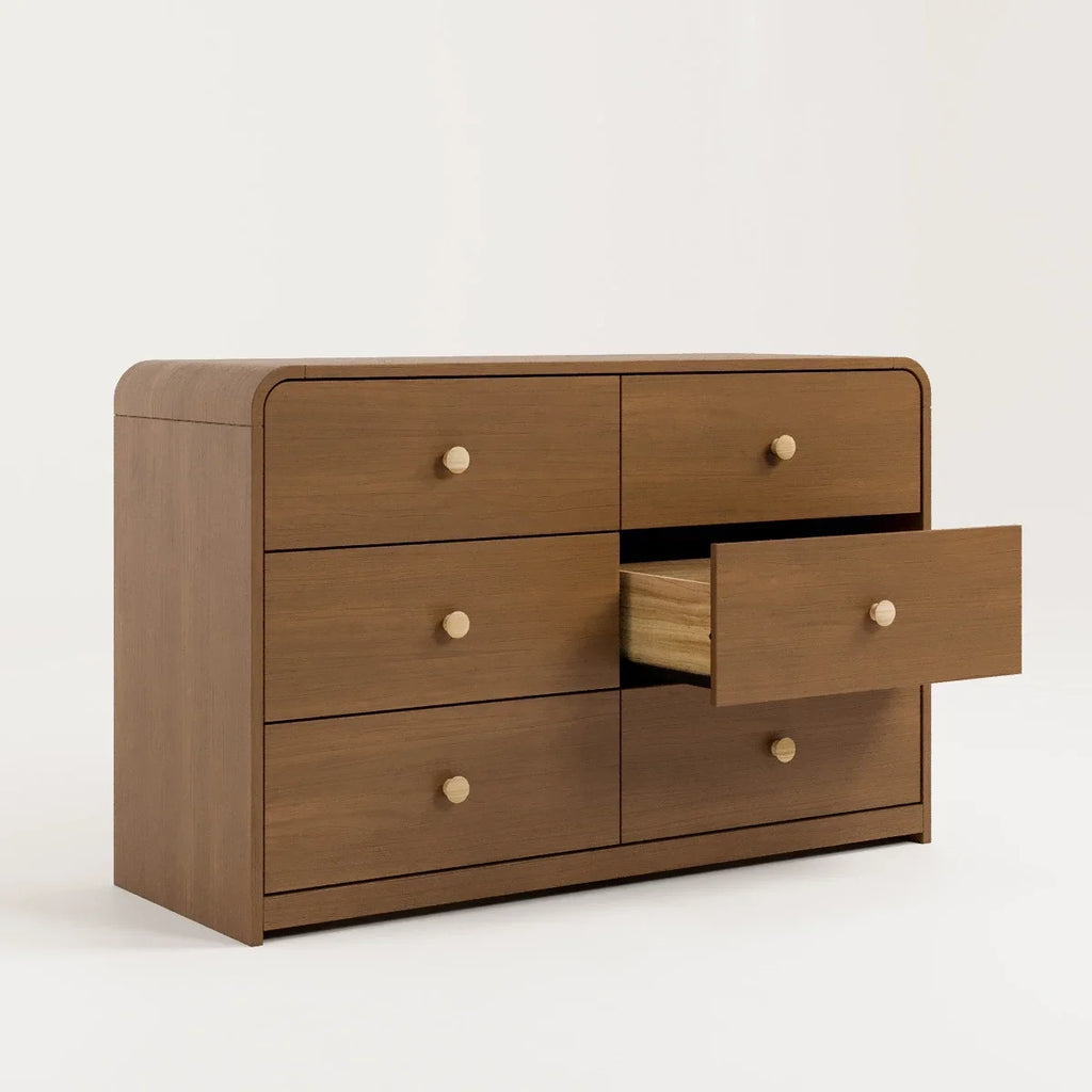 Storkcraft Santos 6 Drawer Nursery Double Dresser, White