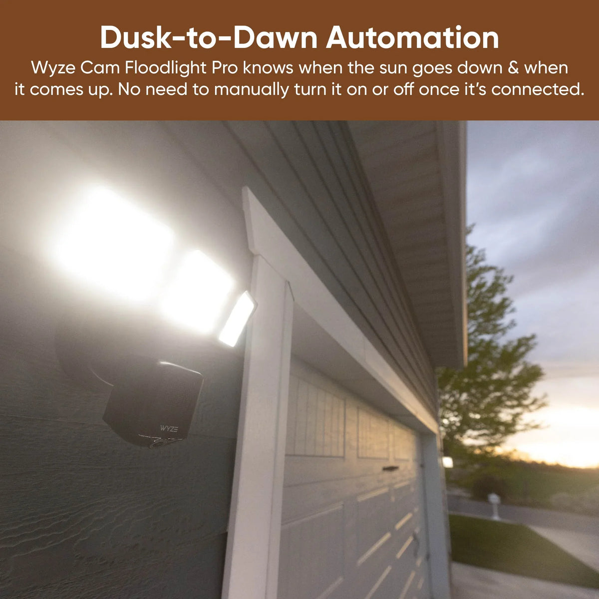 Wyze - Floodlight Camera Pro, 3000 Lumen LEDs, 180" Wide View, 2k HD Outdoor Wi-Fi Floodlight Home Security Camera - Black