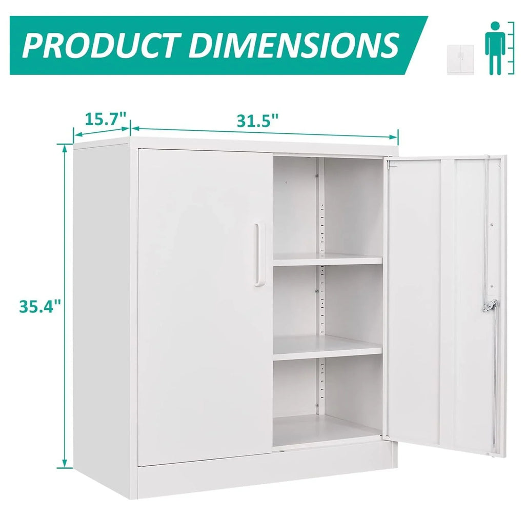 Metal Storage Cabinet with 5 Adjustable Shelves,Garage Storage Cabinet with Lock,Black Metal Cabinet with Locking Doors,Steel Cabinet,71" Lockable Storage Cabinet for Home,Office,Garage Cabinets