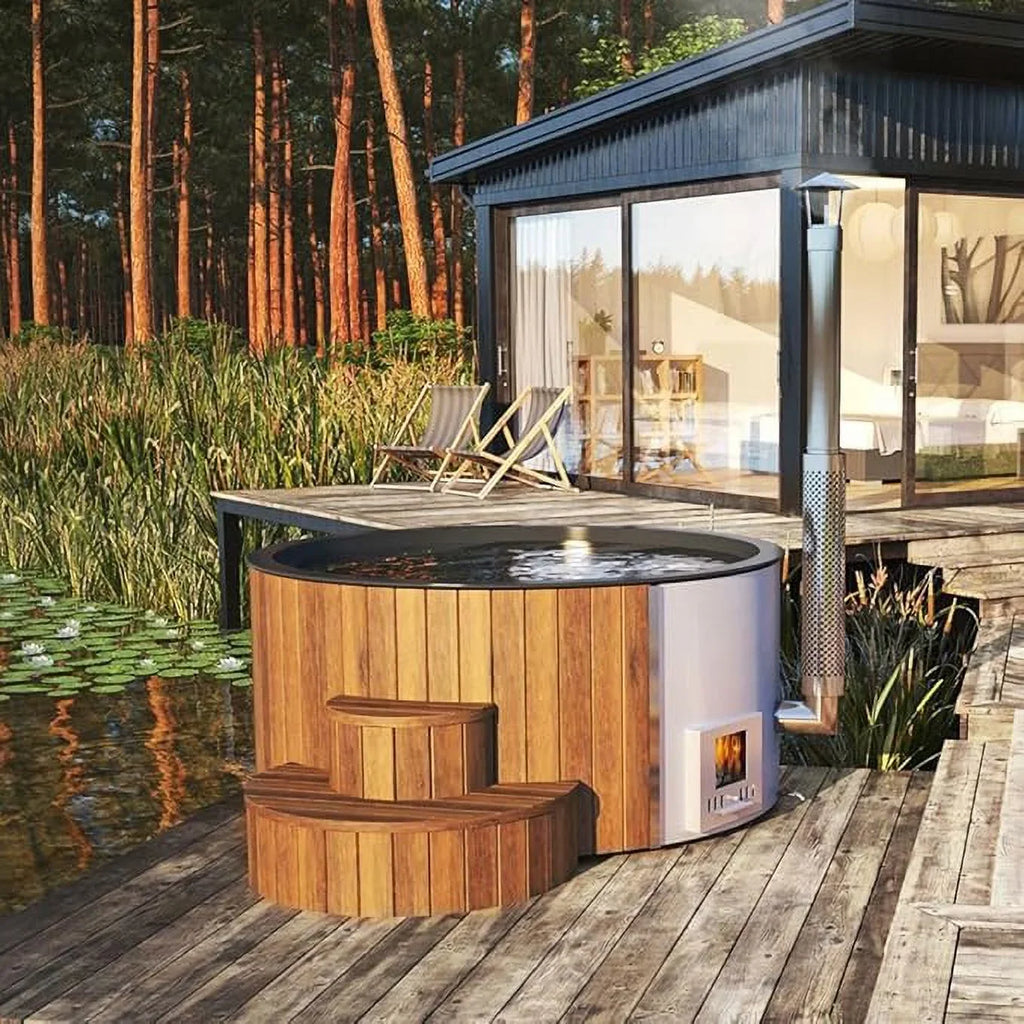 Model S4N Wood-Fired Hot Tub Soak-Series Home Wood-Burning Hot Tub, Natural, Up to 6 Persons, Thermo-Spruce