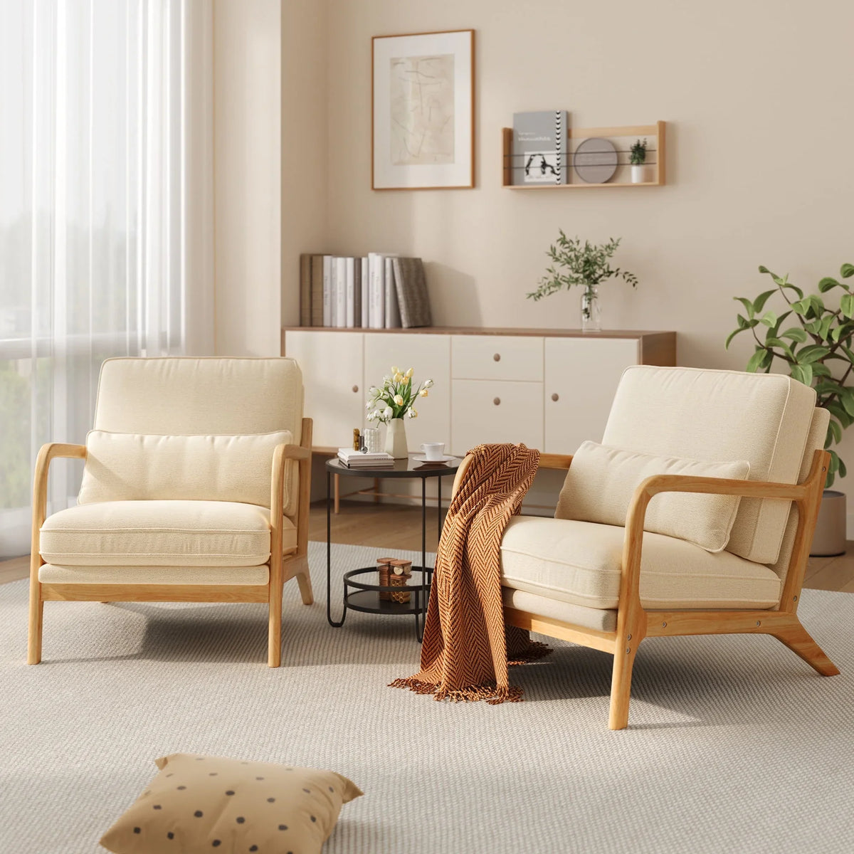 Lofka Oversized Chaise Lounge Indoor, 66"D Corduroy Upholstered Boneless Sofa Bed for Reading on Living Room & Bedroom, No Assembly Required (Beige)