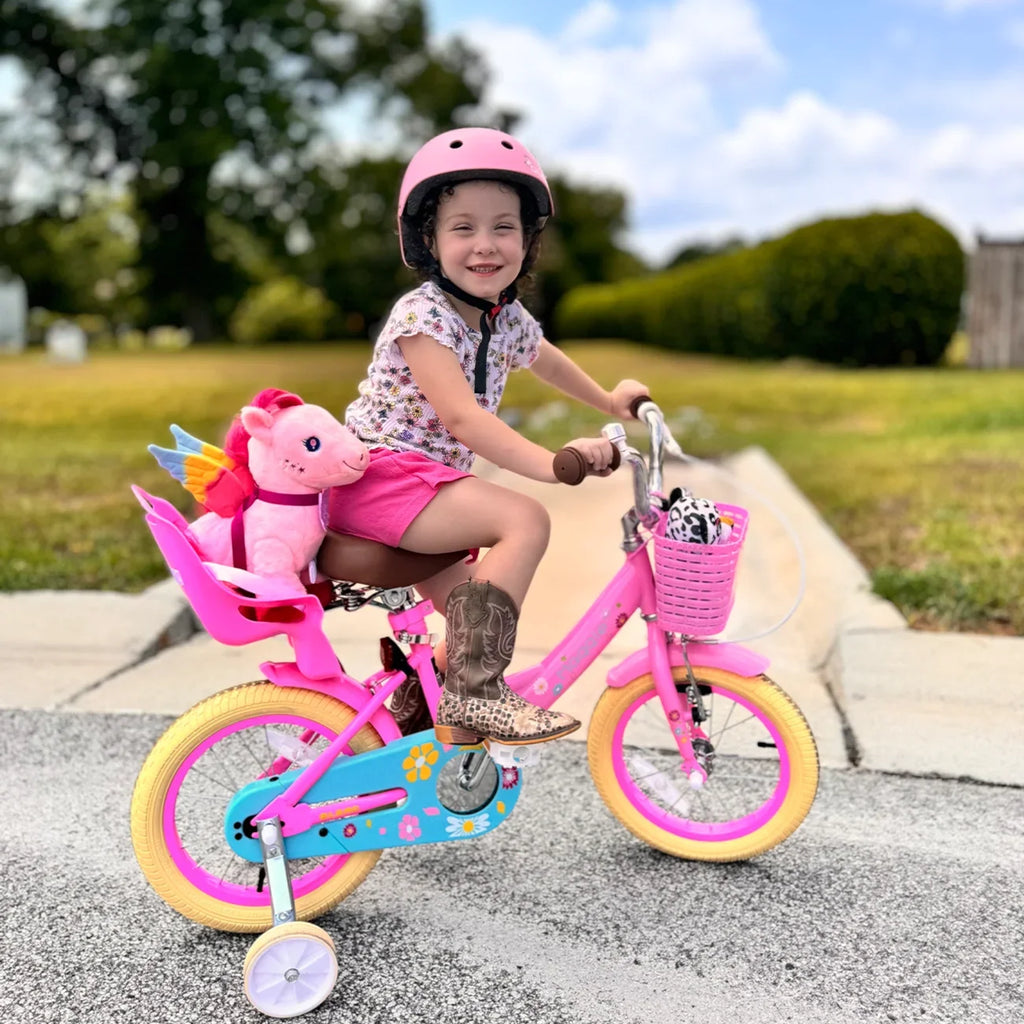 Glerc Maggie 12 inch Kids Girls Bike for Ages 2-4 Years Child, Peach