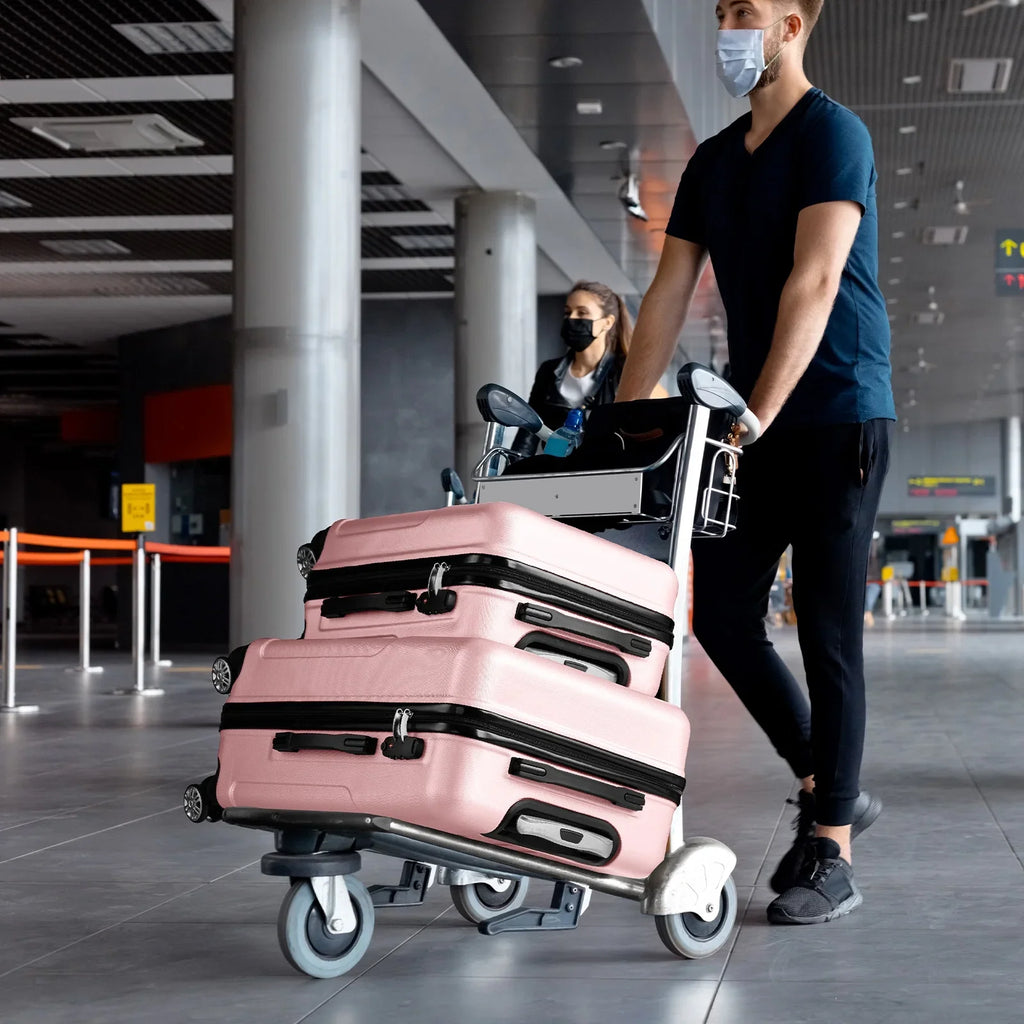 Red 3-Piece Hardshell Spinner Luggage Set (20in, 24in, 28in) - Large ABS Suitcase Set with 8 Wheels, Lightweight & Durable for Travel