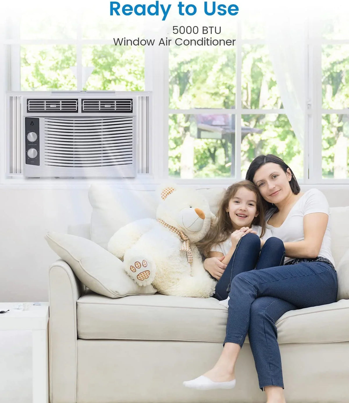 Lumiparty 6,000 BTU Window Air Conditioner, Cools 250 Sq.ft., Window AC Unit with Remote Control, Sleep Mode, Bedroom, Room, Office, White