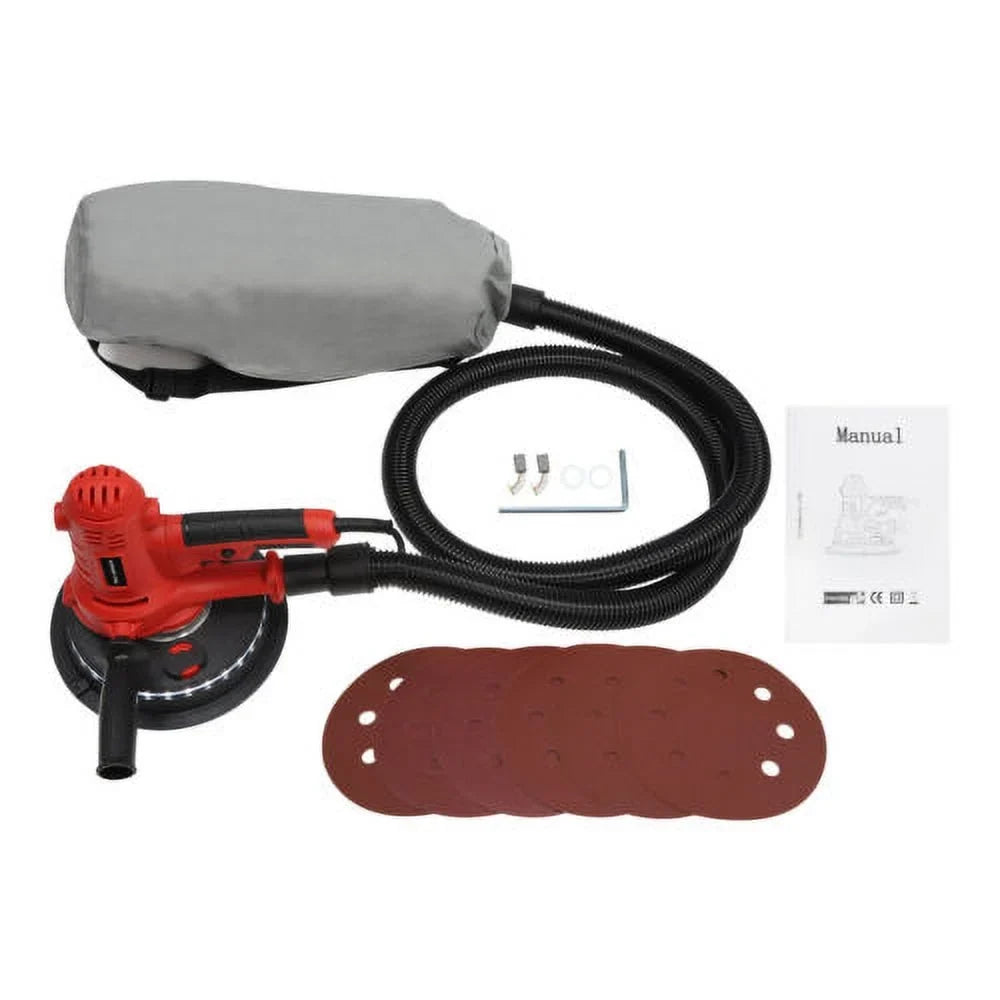 1200W Electric Drywall Sander Auto Vacuum & LED Variable Speed Dry Wall Sanding