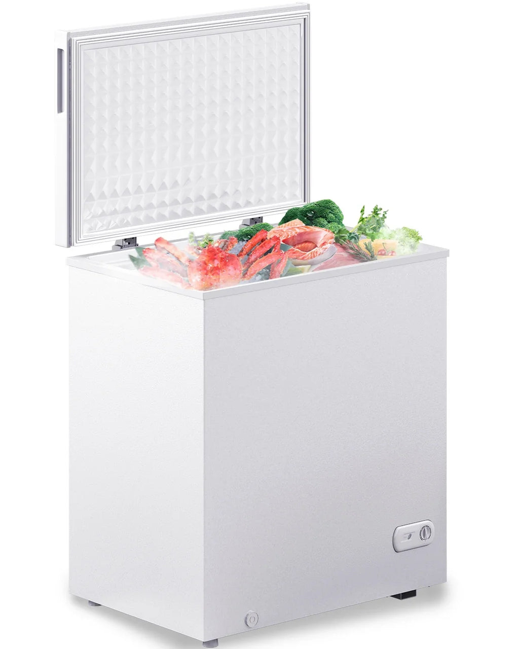 Muhub 7.0 Cu Ft Chest Freezer, Deep Freezer with Removable Baskets, Adjustable Temperature,White