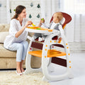 3in1 Baby High Chair. Convertible Play Table and Chair Set for Toddler. Adjustable Seat. Yellow