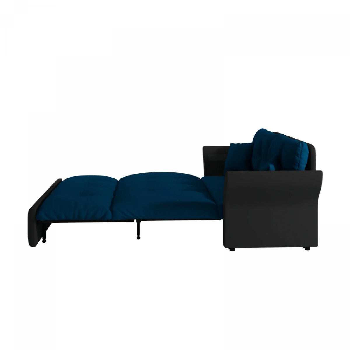 66" Queen Pull Out Sofa Bed, 3-in-1 Convertible Sleeper Sofa with Side Storage,Multi-Functional Velvet Loveseat Bed for Living Room,Bedroom