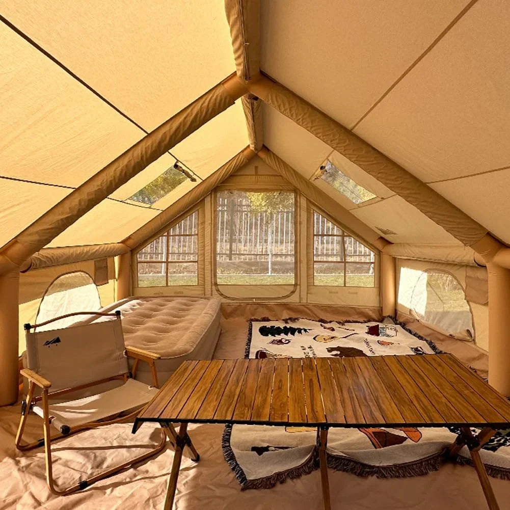 UNISTRONGH 6/8-Person Inflatable Glamping Tent with Hand Pump