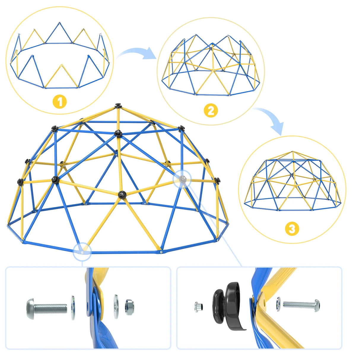 WOSTOO 10FT Climbing Dome,Kids Dome Climber Jungle Gym Outdoor Toddler Play Set for Kids 3-10 Year Outdoor Play, Supports up to 880lbs