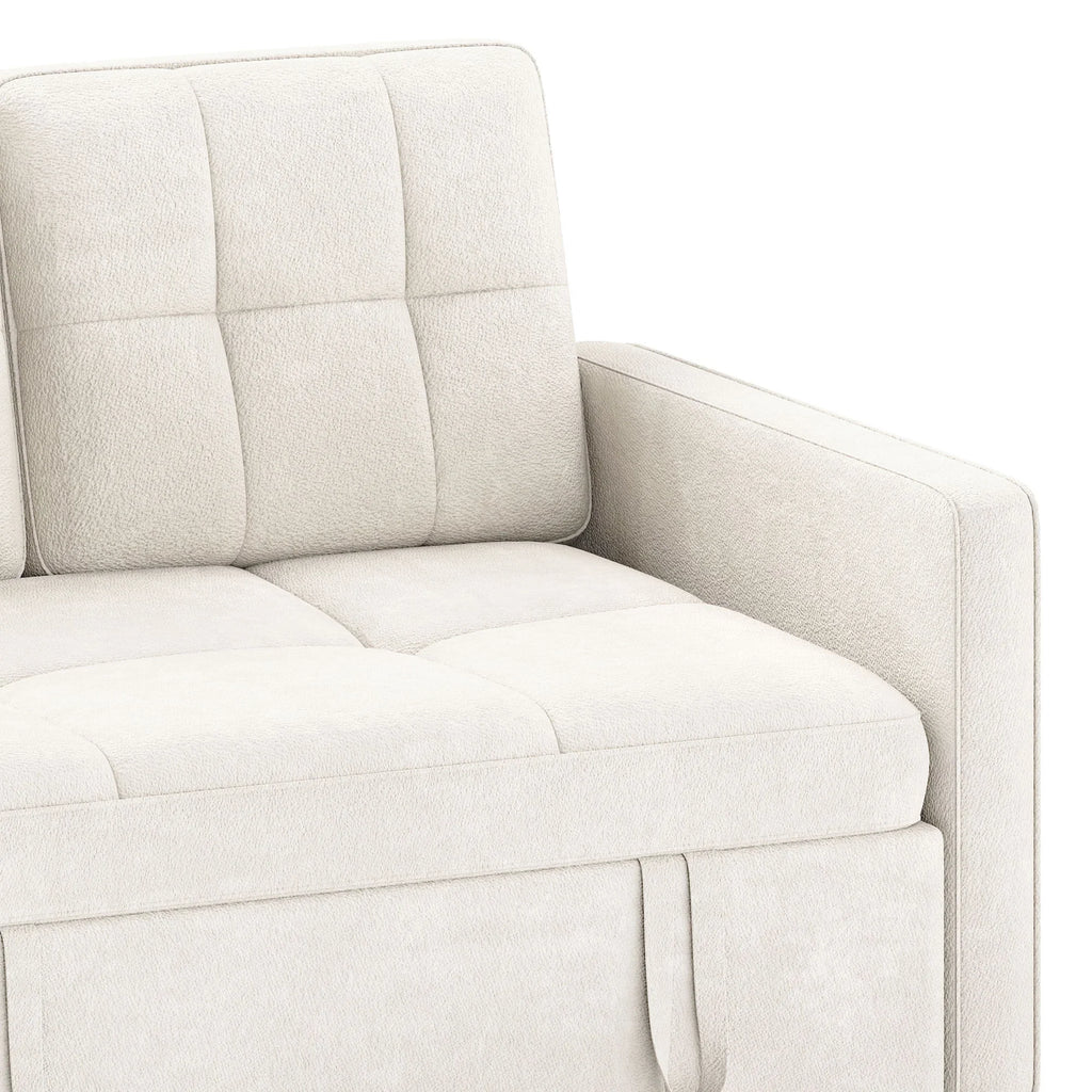 Uforic 3-in-1 Convertible Futon Sofa Bed, Modern Couch Cat-Scratch-Proof Loveseat Sleeper for Small Place, Beige