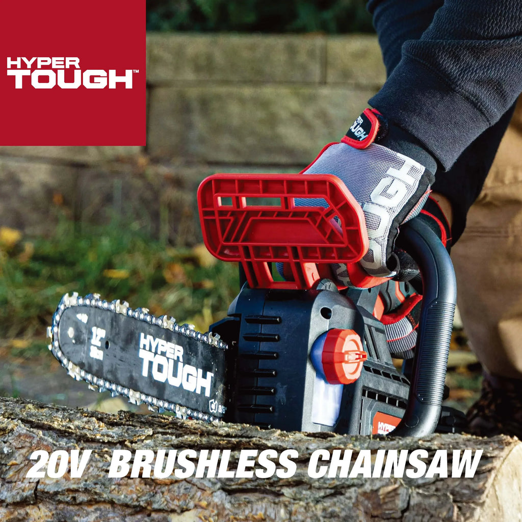 Hyper Tough 20V 4.0Ah Battery Powered 12in Brushless Chainsaw, HT22-401-03-03