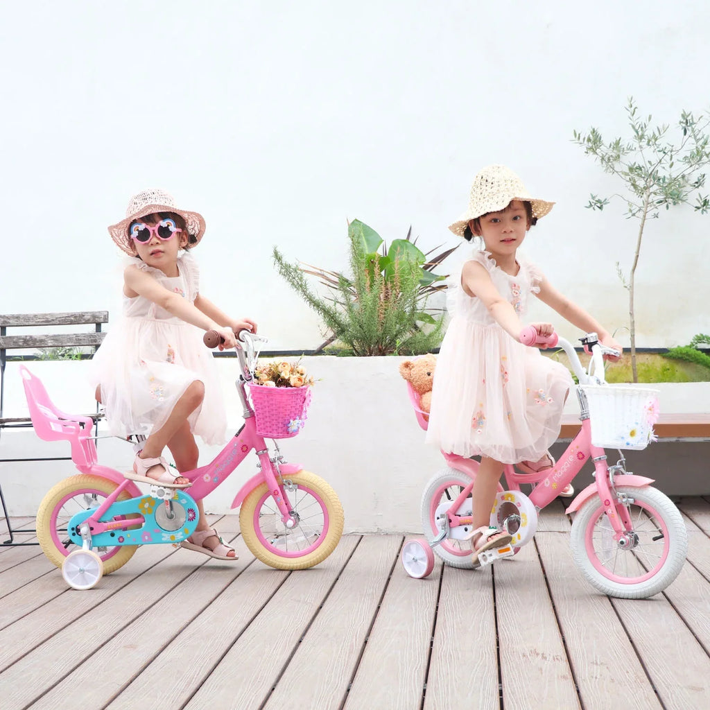 Glerc Maggie 12 inch Kids Girls Bike for Ages 2-4 Years Child, Peach