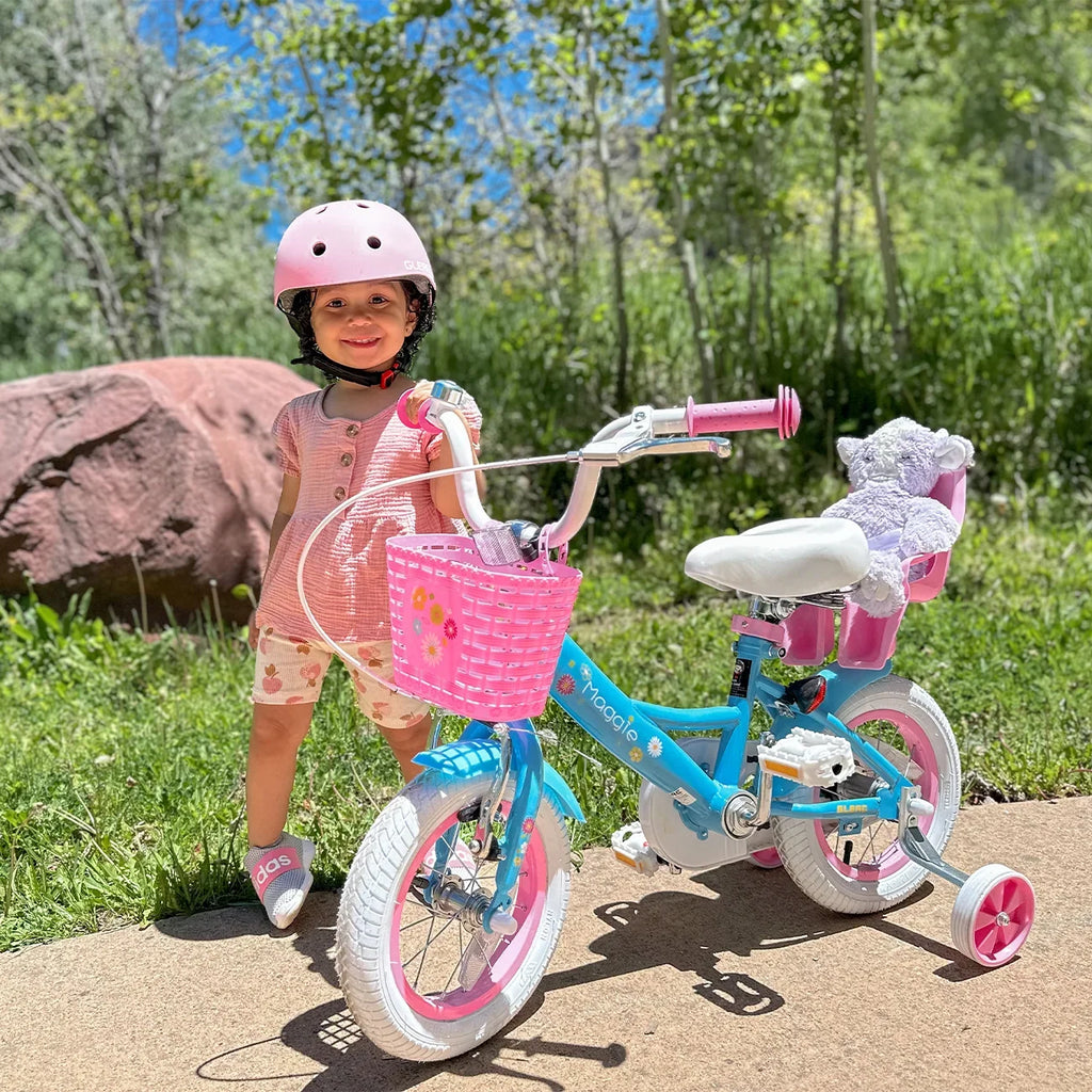 Glerc Maggie 12 inch Kids Girls Bike for Ages 2-4 Years Child, Peach