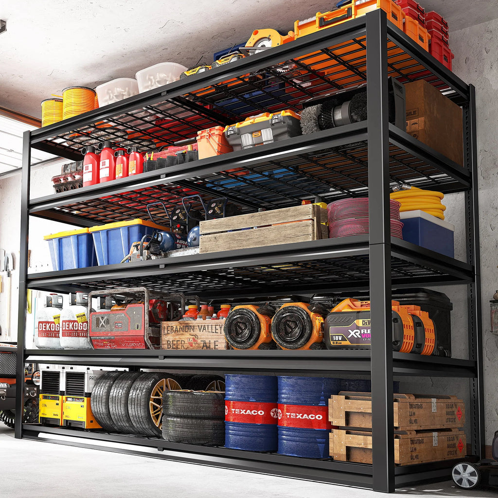 REIBII 55" W Wire Shelving Garage Shelves Heavy Duty 3000lbs Adjustable 5-Tier Storage Rack
