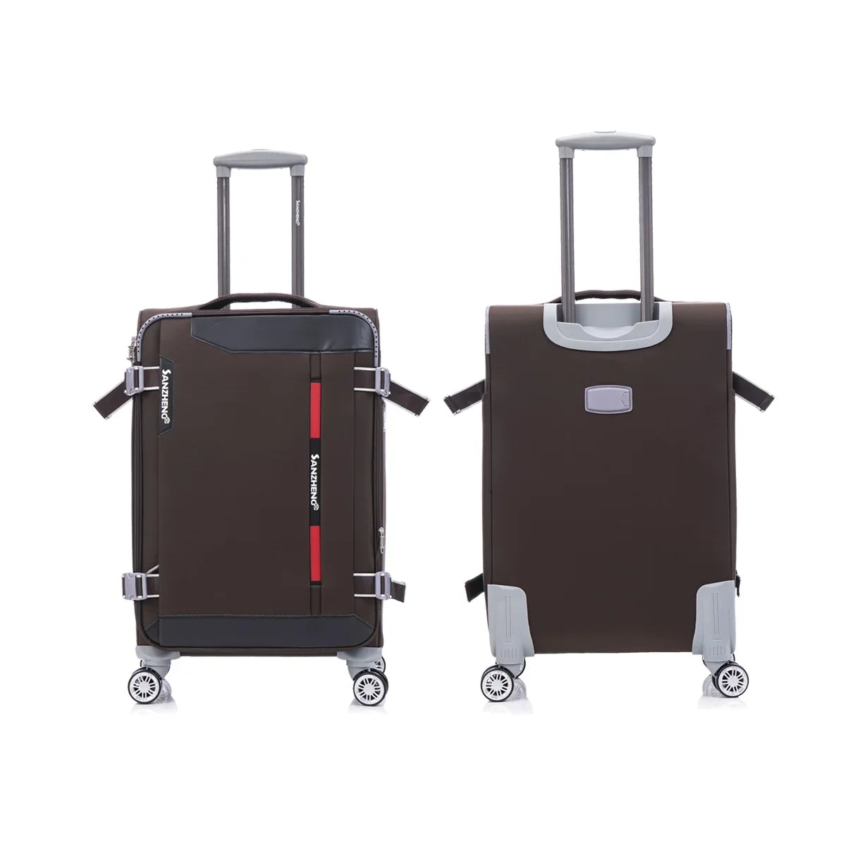 4-Piece Sage Green Softside Luggage Set with Spinner Wheels, Lightweight Expandable Suitcases (20"/24"/28"/32")