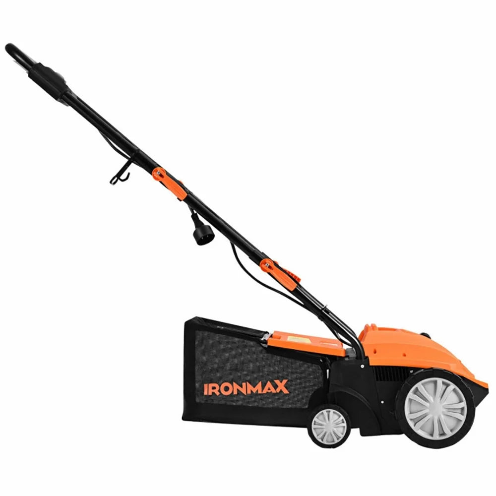 GVN 13 Inch 12 Amp Electric Scarifier with Collection Bag and Removable Blades-Orange