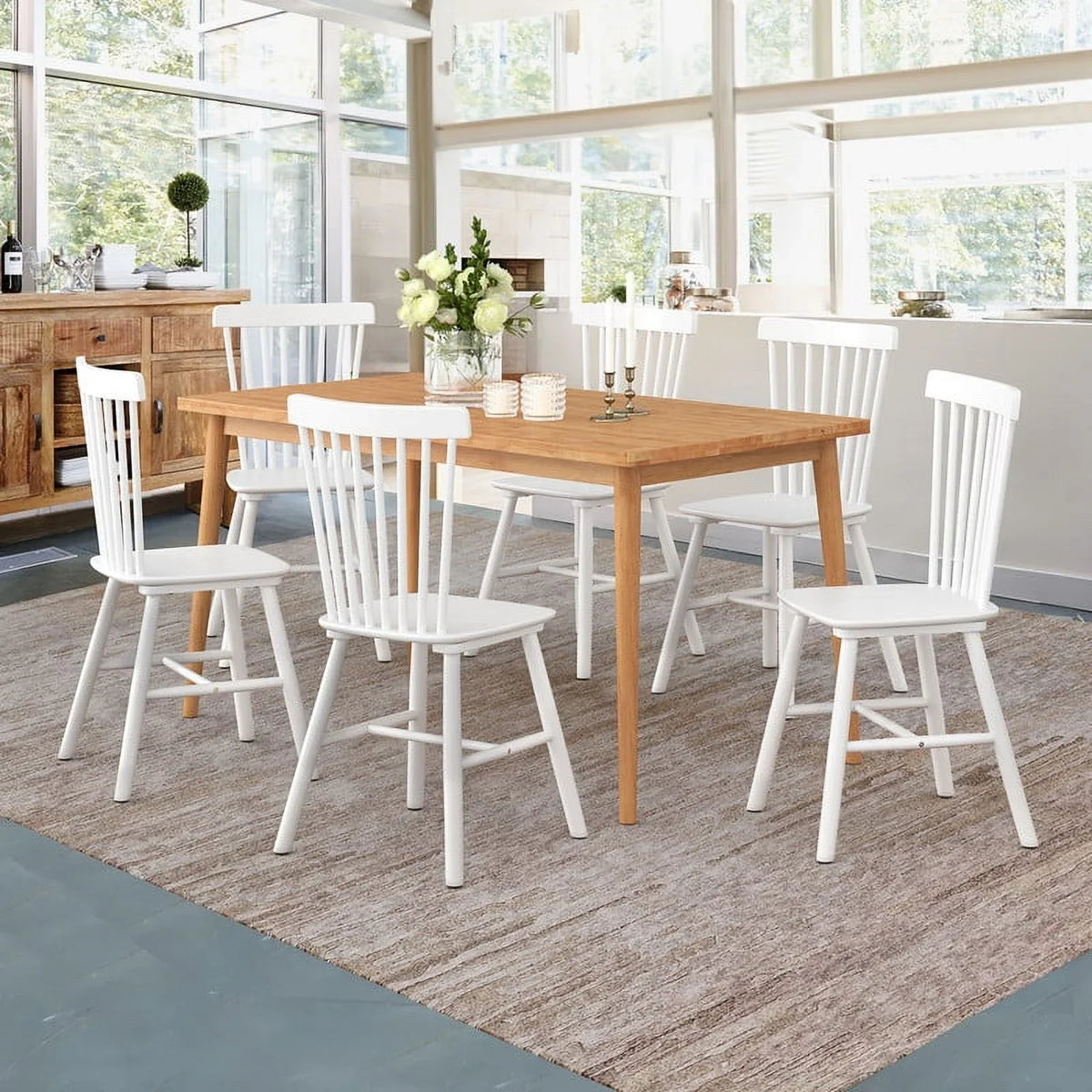 Dycanpo Dining Chairs Set of 4, Black Kitchen/Dining Room Wooden Chairs with Mid Century Modern,18''