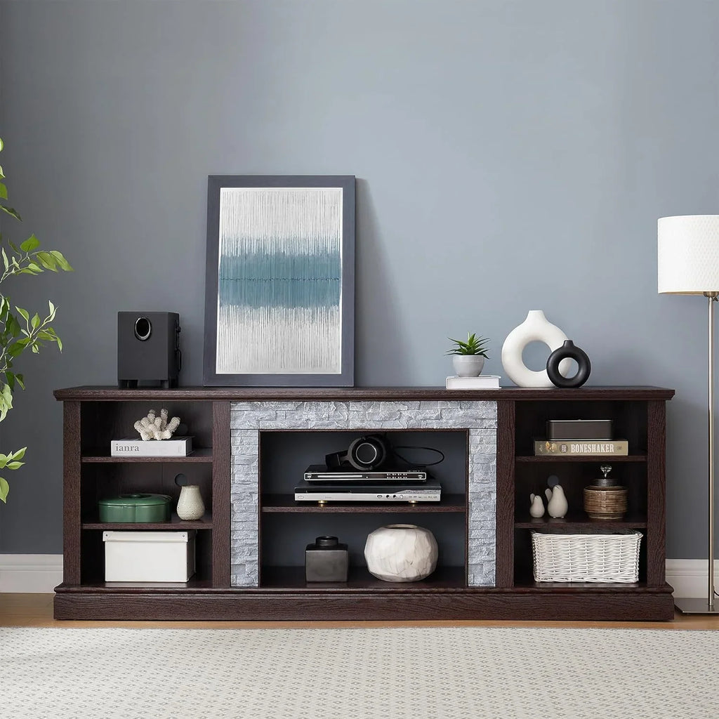 70 Inch TV Stand for TVs up to 80 Inch, Entertainment Center with Storage for Living Room, TV Console for Bedroom, Media Console for 40/50/55/60/65/70/75/80 Inch TV, White