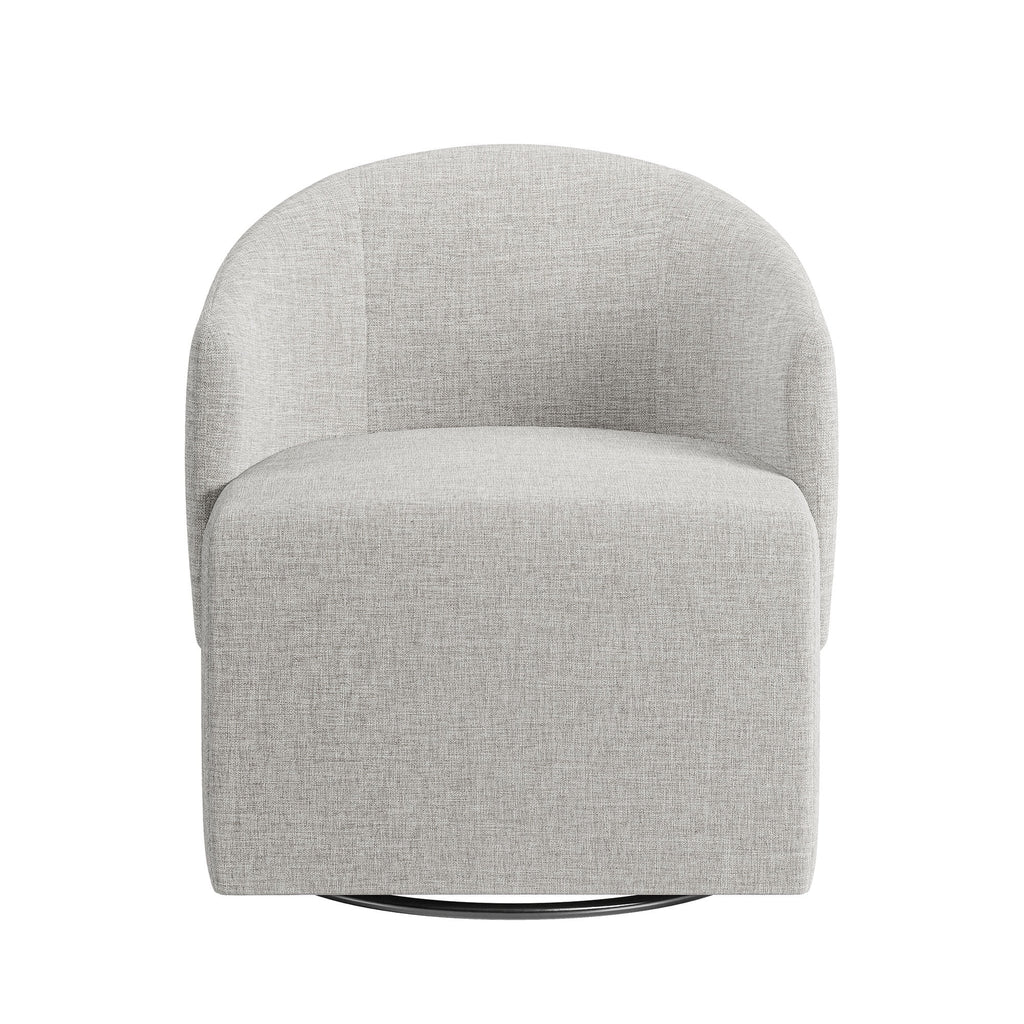 BELLEZE Swivel Accent Chair, Modern Upholstered Swivel Armchair 360 Degree Barrel Chair Comfy Corner Chair for Living Room Bedroom [Set of 2] - Malta (Light Grey)