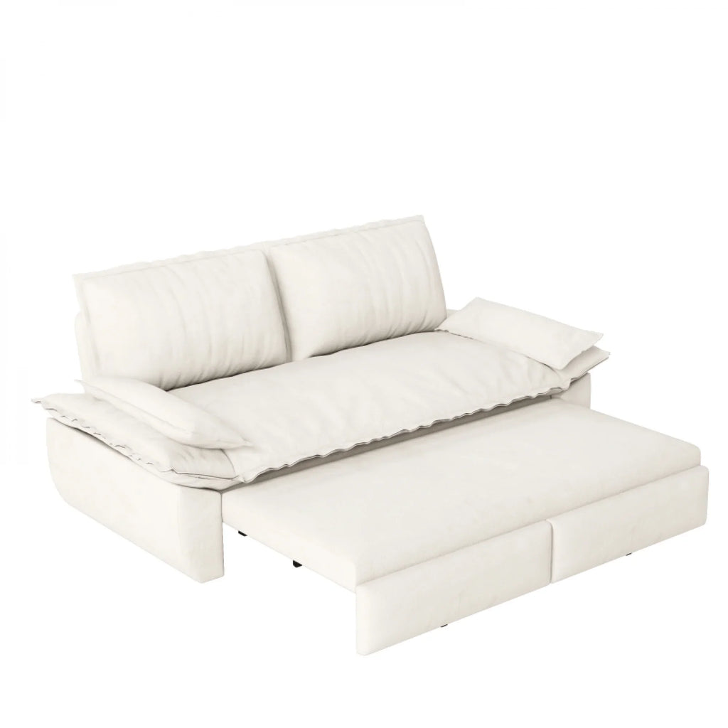 66" Queen Pull Out Sofa Bed, 3-in-1 Convertible Sleeper Sofa with Side Storage,Multi-Functional Velvet Loveseat Bed for Living Room,Bedroom