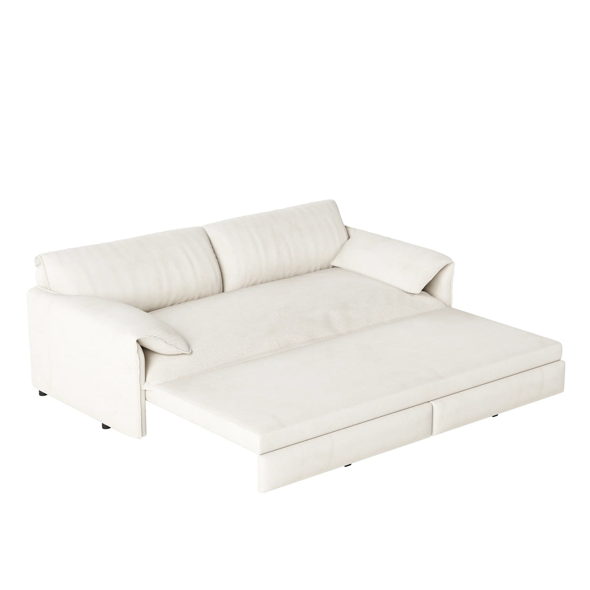 66" Queen Pull Out Sofa Bed, 3-in-1 Convertible Sleeper Sofa with Side Storage,Multi-Functional Velvet Loveseat Bed for Living Room,Bedroom