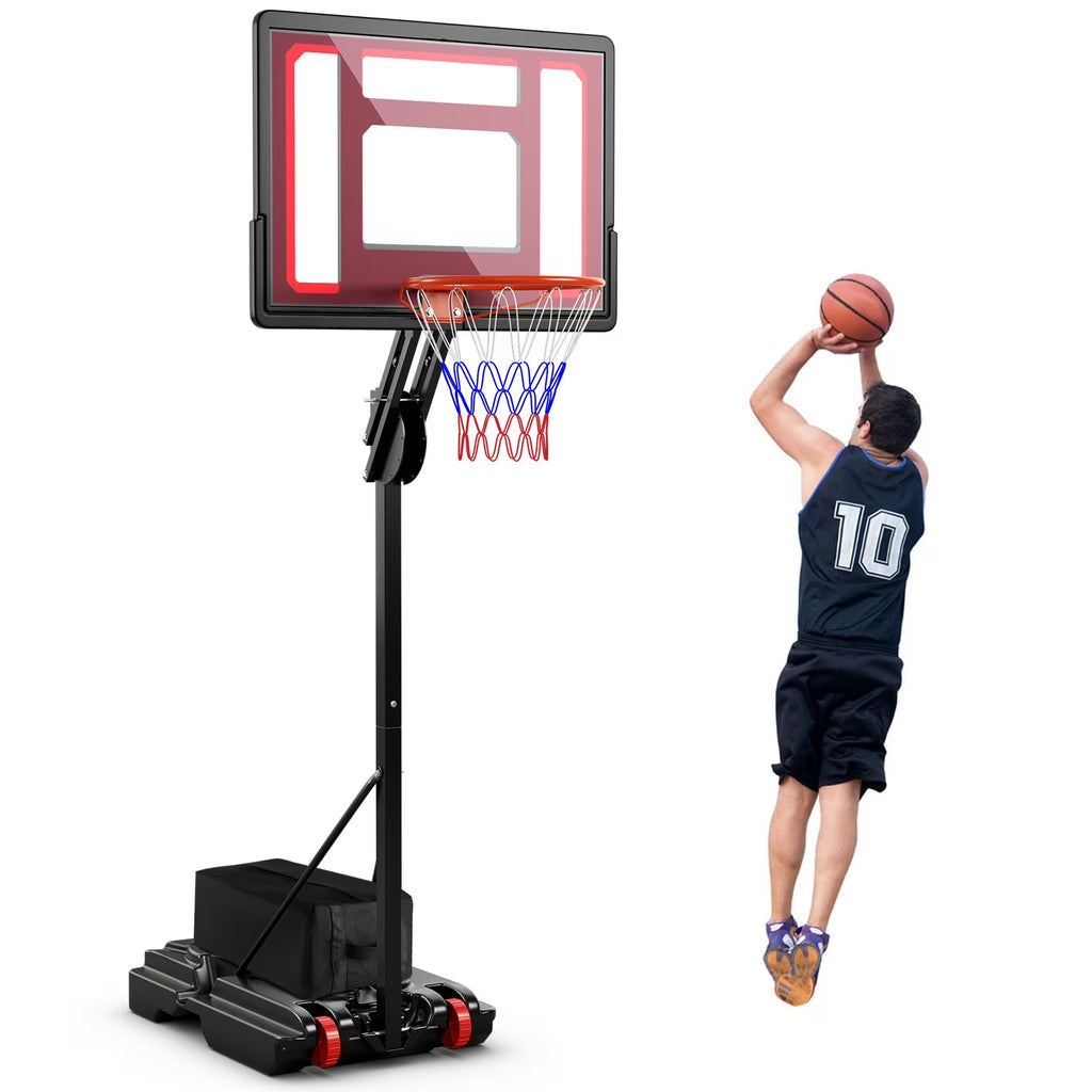 Infans Portable Basketball Hoop System 5-10 FT Adjustable W/Weight Bag Wheels Outdoor