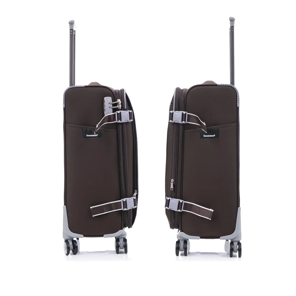 4-Piece Sage Green Softside Luggage Set with Spinner Wheels, Lightweight Expandable Suitcases (20"/24"/28"/32")