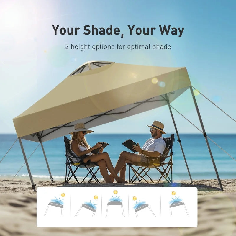 CHITOOMA 10 x 10ft Pop up Canopy Tent, Instant Outdoor Shelter Easy Portable Straight Leg Canopy Tent with Pockets Sidewall, White