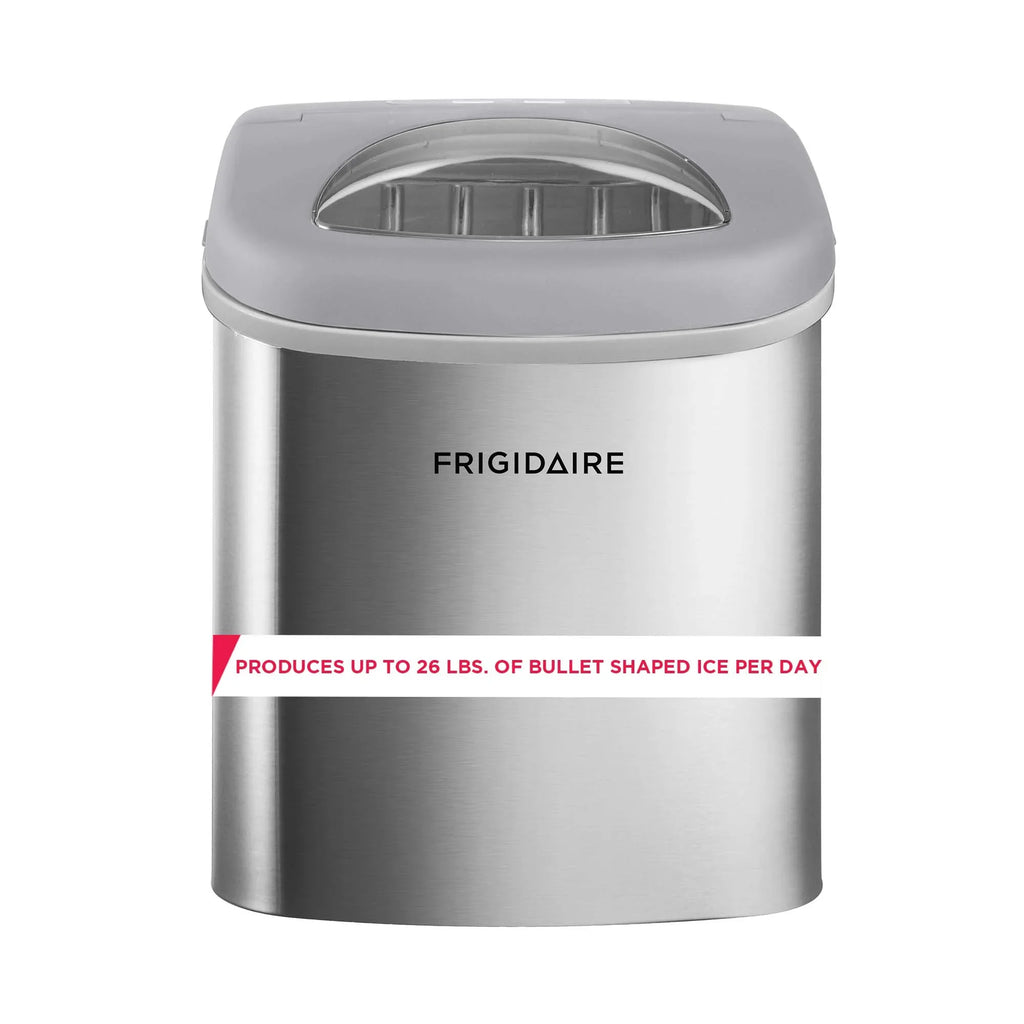 Frigidaire, 26 lbs. Ice Maker, Bullet-Shaped Ice, Stainless Steel, EFIC130