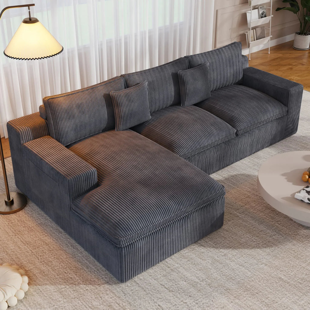 108" Modular Sectional Sofa, Cloud Sectional Couch with Deep Seat, Modern Modular L-Shape Sofa Couch with Chaise,Upholstered Couches for Living Room Bedroom