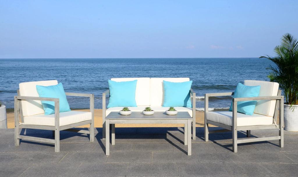 Safavieh Montez 4 Piece Outdoor Set with Accent Pillows