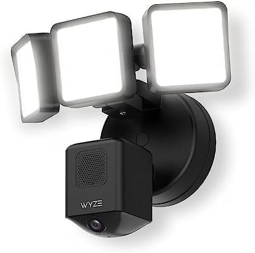 Wyze - Floodlight Camera Pro, 3000 Lumen LEDs, 180" Wide View, 2k HD Outdoor Wi-Fi Floodlight Home Security Camera - Black