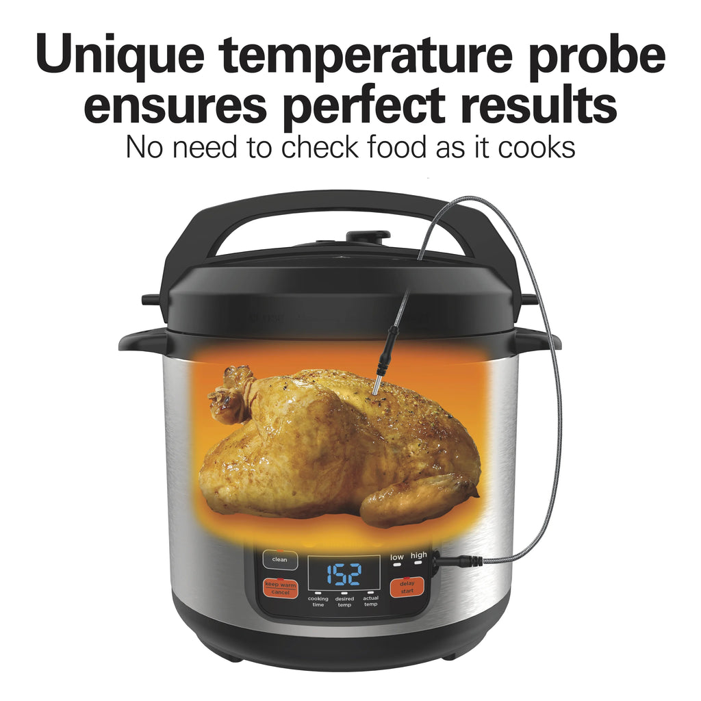 Hamilton Beach 6 Quart 6-in-1 Pressure Cooker, Multi-Cooker, Slow Cooker, Steamer, Saut", Rice Cooker, & More